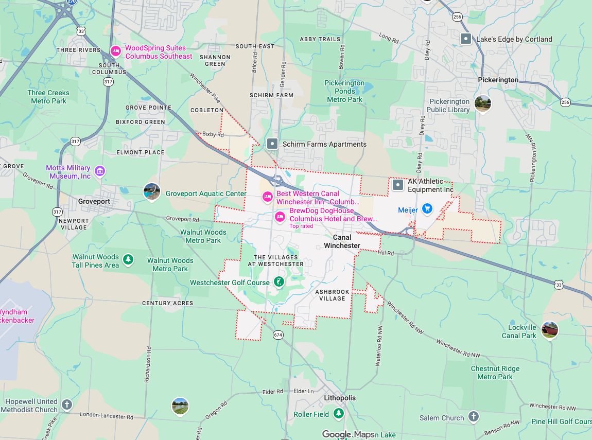 Precision Garage Door Service® of Canal Winchester map