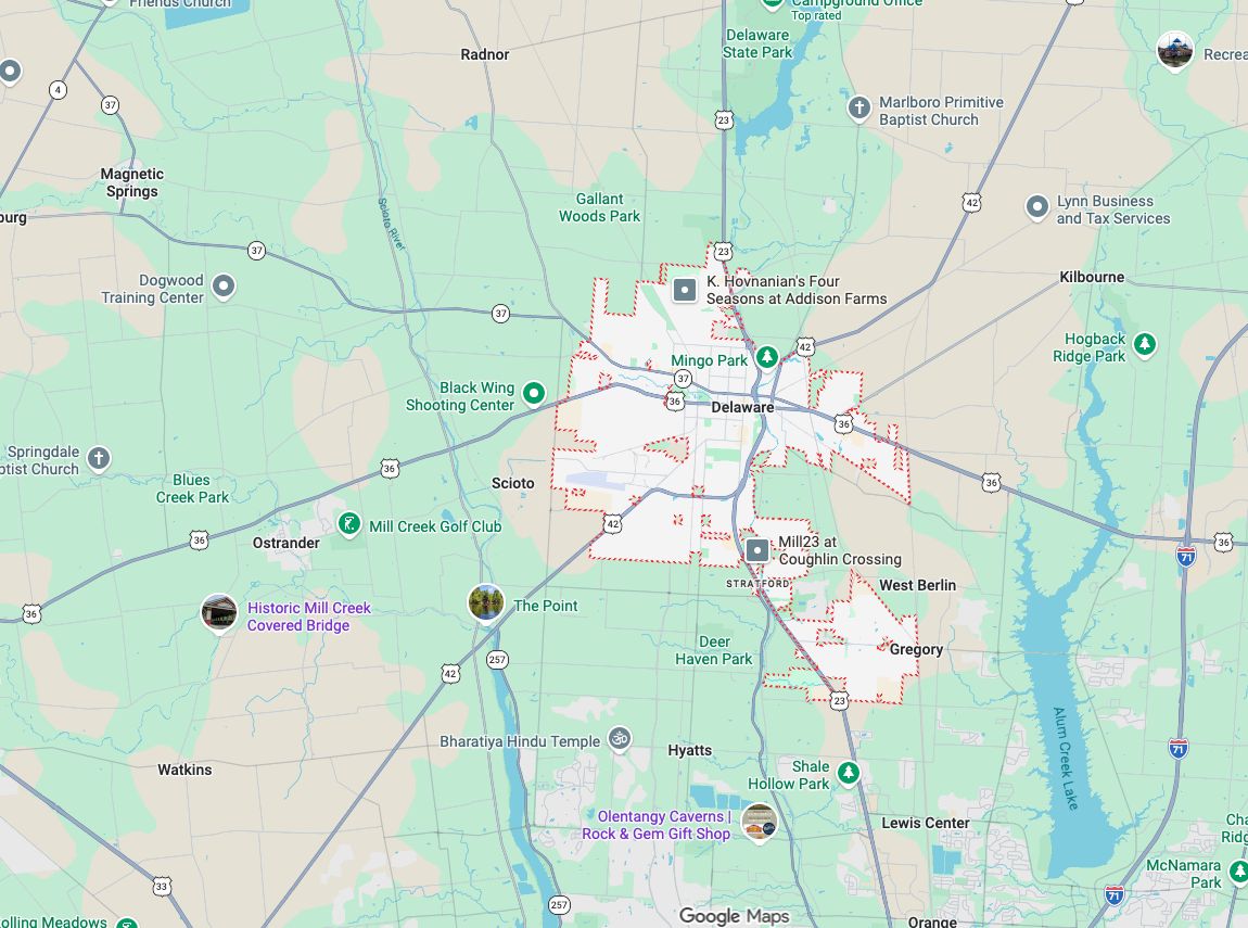 Precision Garage Door Service® of Delaware map
