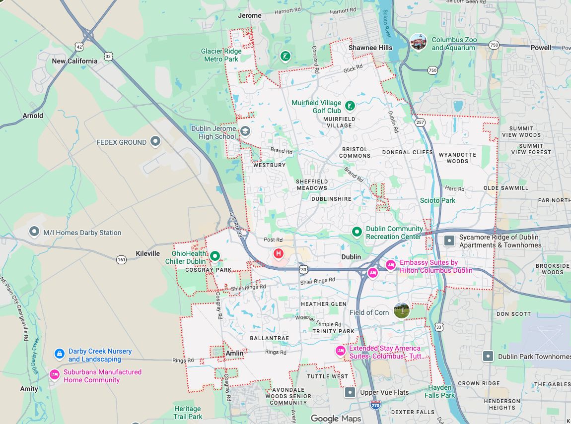 Precision Garage Door Service® of Dublin map