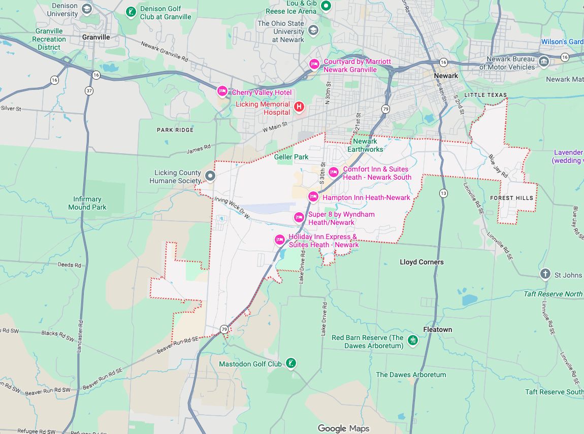 Precision Garage Door Service® of Heath map