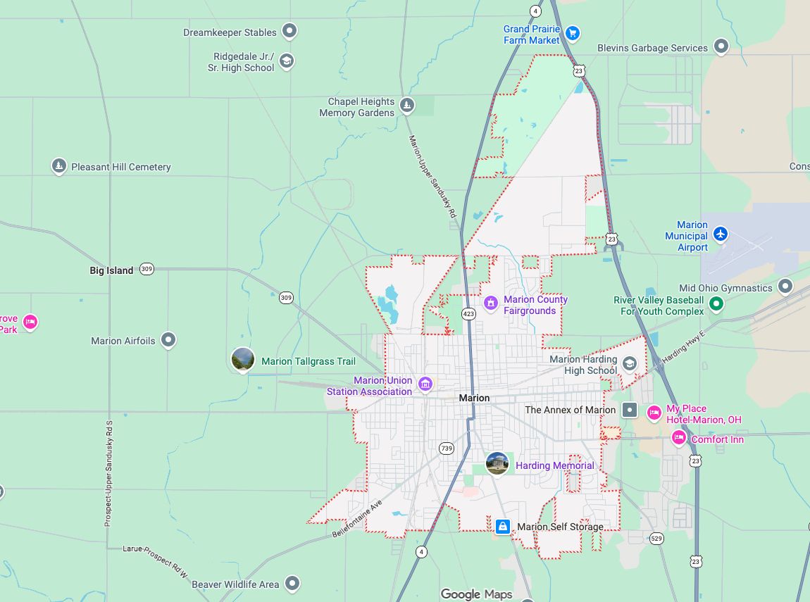 Precision Garage Door Service® of Marion map