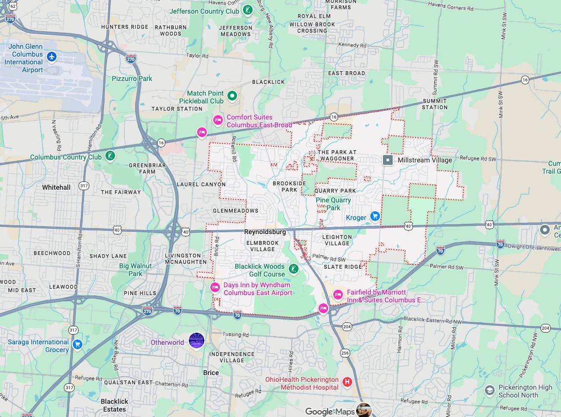 Precision Garage Door Service® of Reynoldsburg map