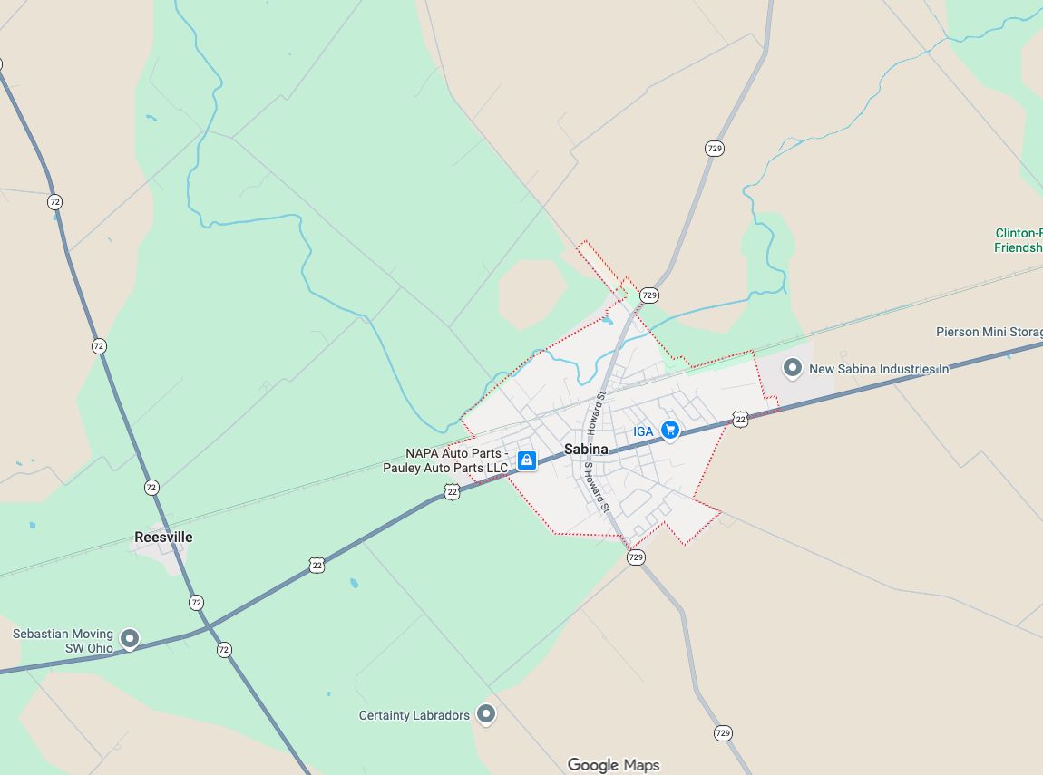 Precision Garage Door Service® of Sabina map