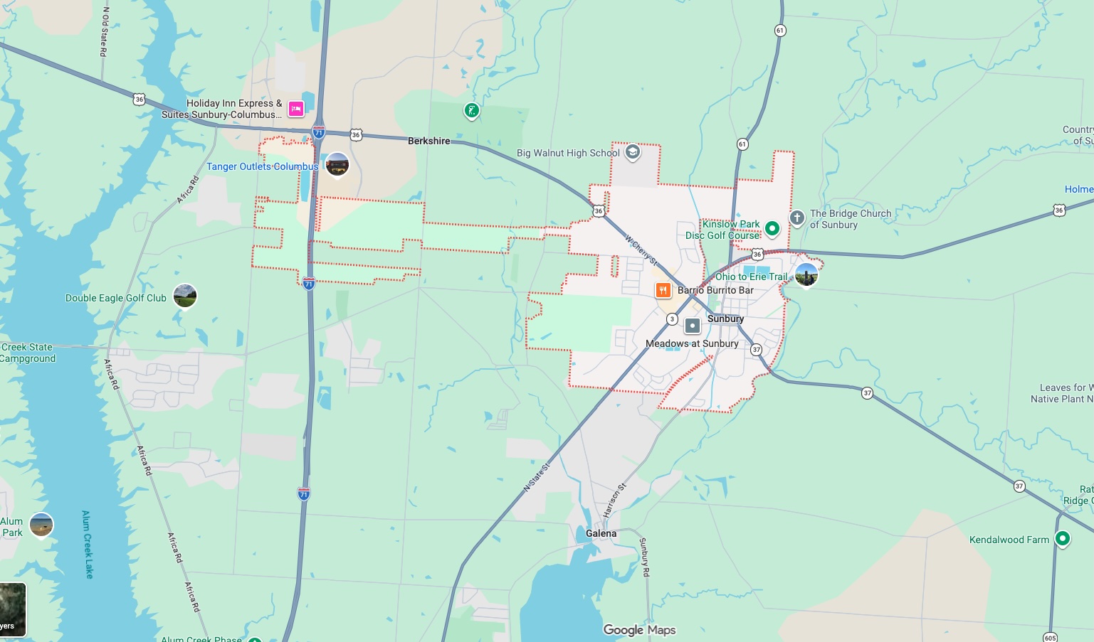 Precision Garage Door Service® of Sunbury map