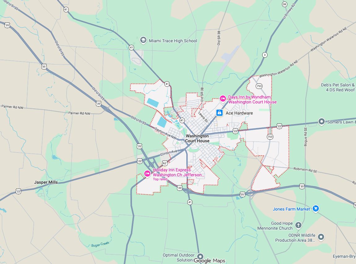 Precision Garage Door Service® of Washington Court House map